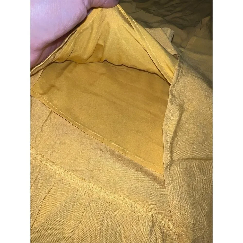 Allegrace Women's Vintage Yellow A-Line Skirt M Knee Length Casual